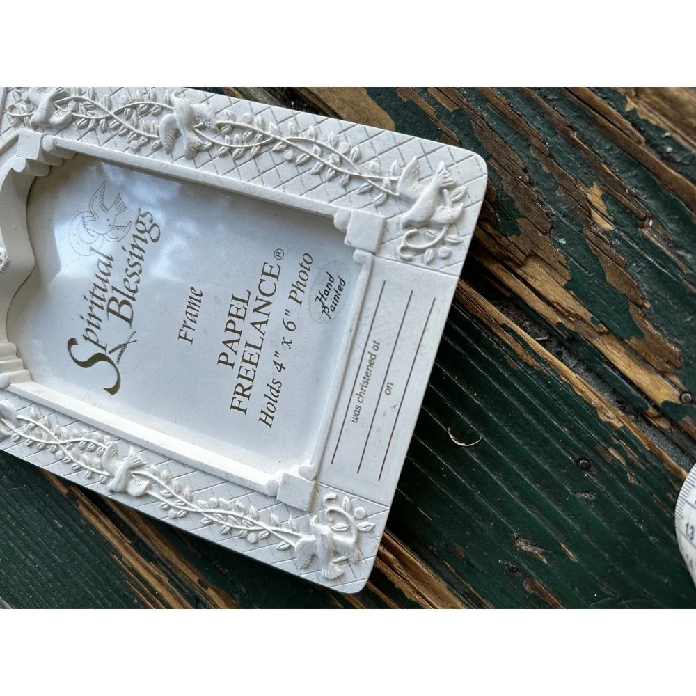 Papel Freelance Spiritual Blessings Babys Christening 4x6 Picture Frame White‎